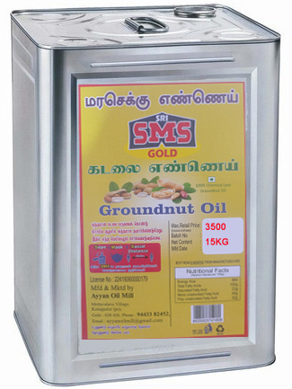 sri sms gold groundnut oil 5 ltr cane